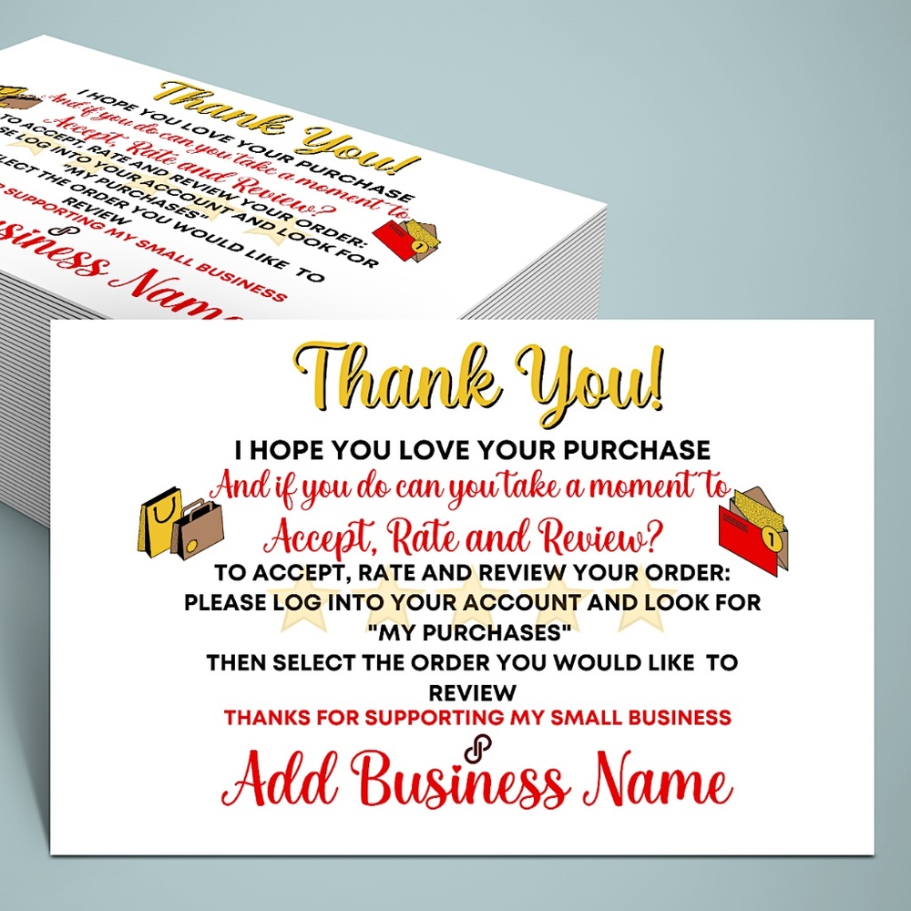 Thank You Insert Card